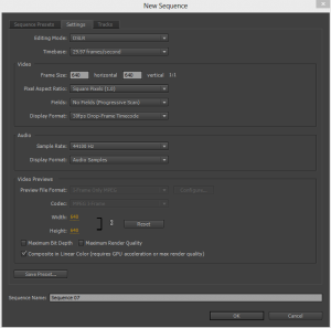 Custom Sequence Settings