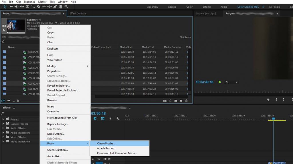 Basic Premiere Pro Proxy workflow