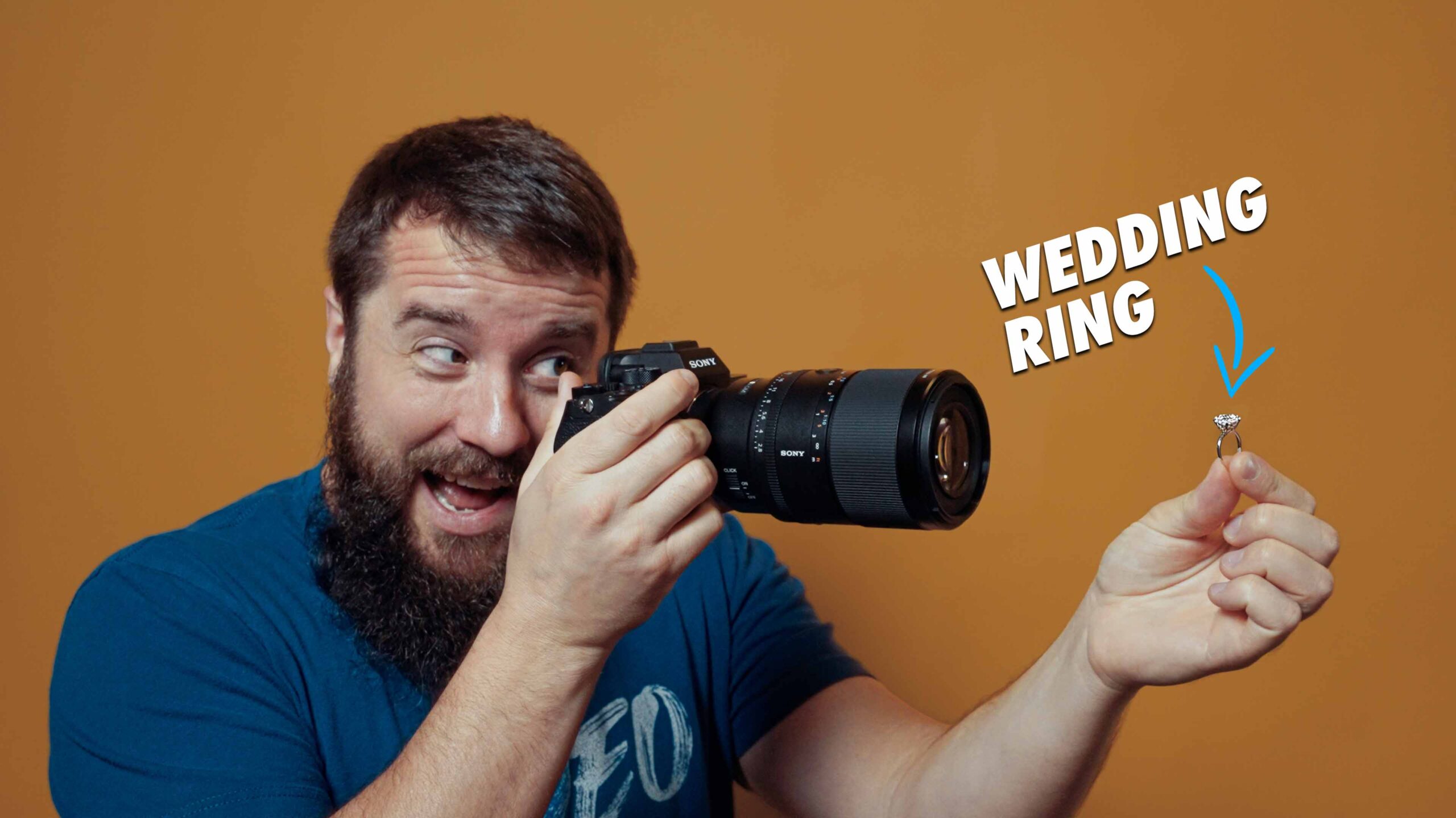 Matt WhoisMatt Johnson using the Sony 100mm Macro to film a wedding ring