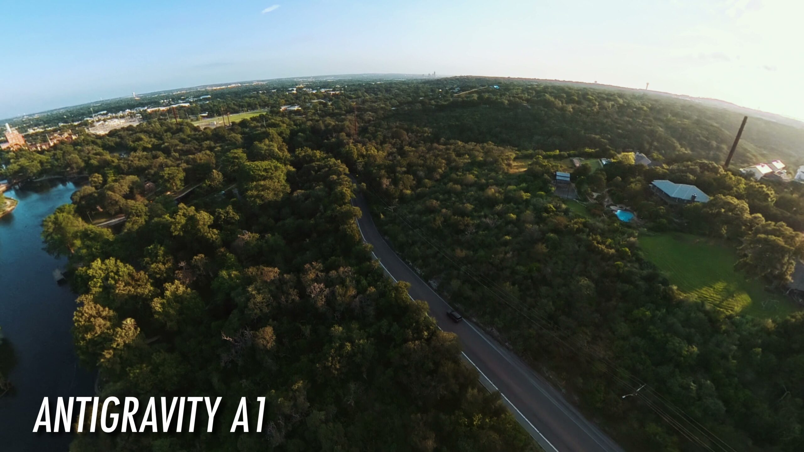 The Antigravity A1 drone showing its dual 360 degree camera lenses