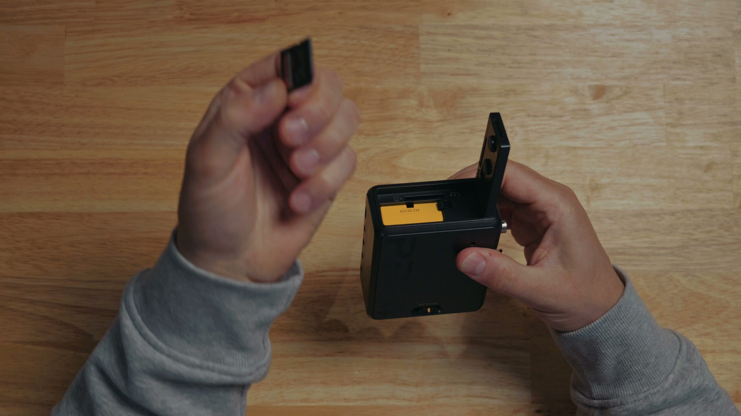 The full-size SD card slot on the side of the Deity PR4
