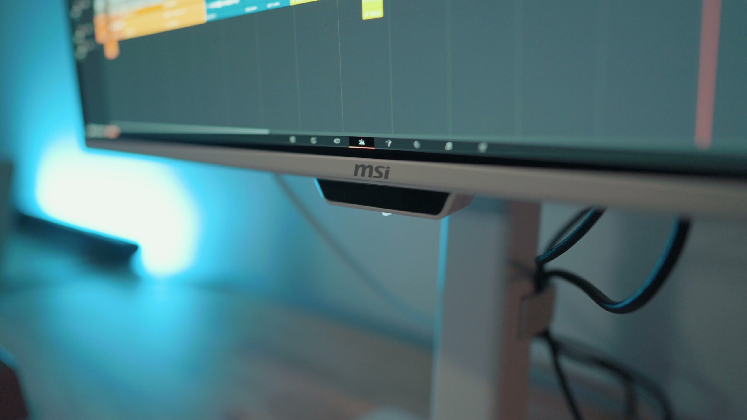Close-up of the front-facing CMOS sensor used for MSI's AI Care feature