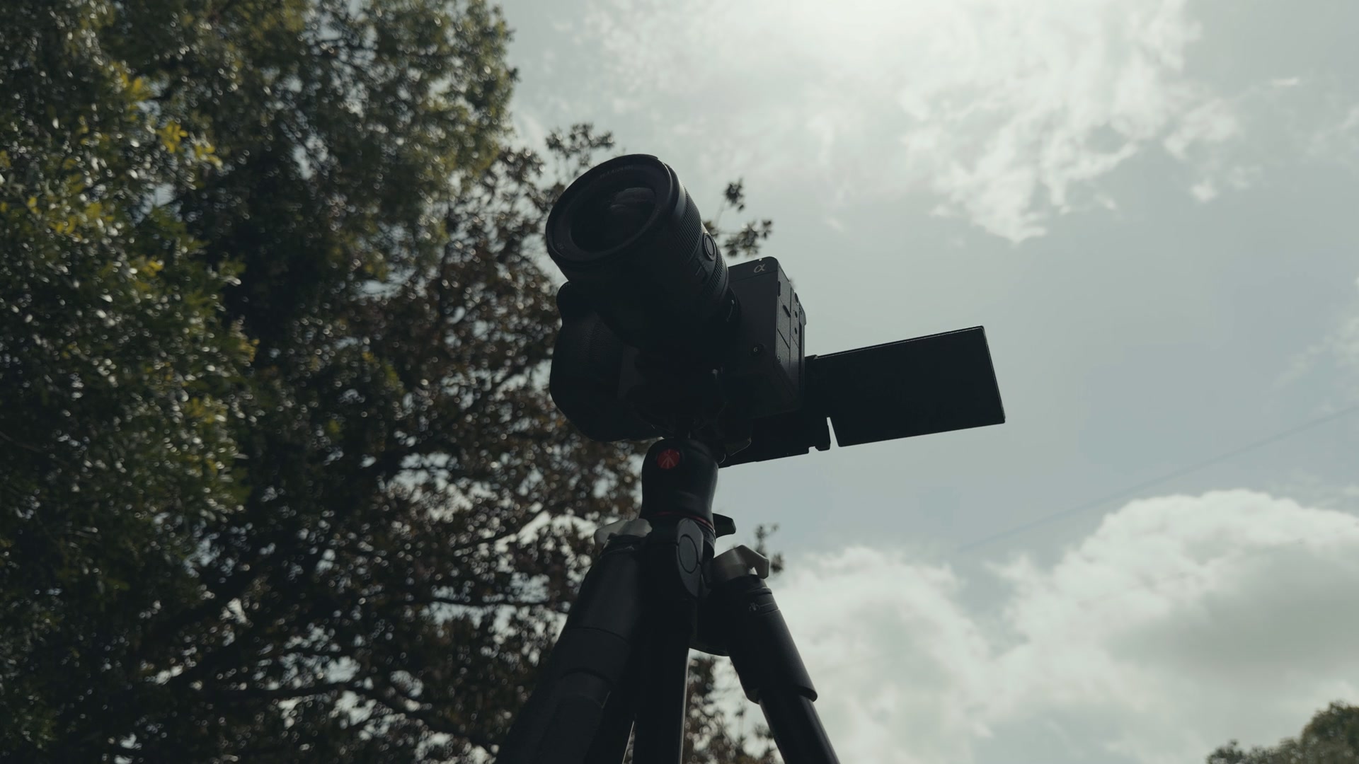 The Sony FX5 set up on a tripod outside in direct sunlight for an overheating test