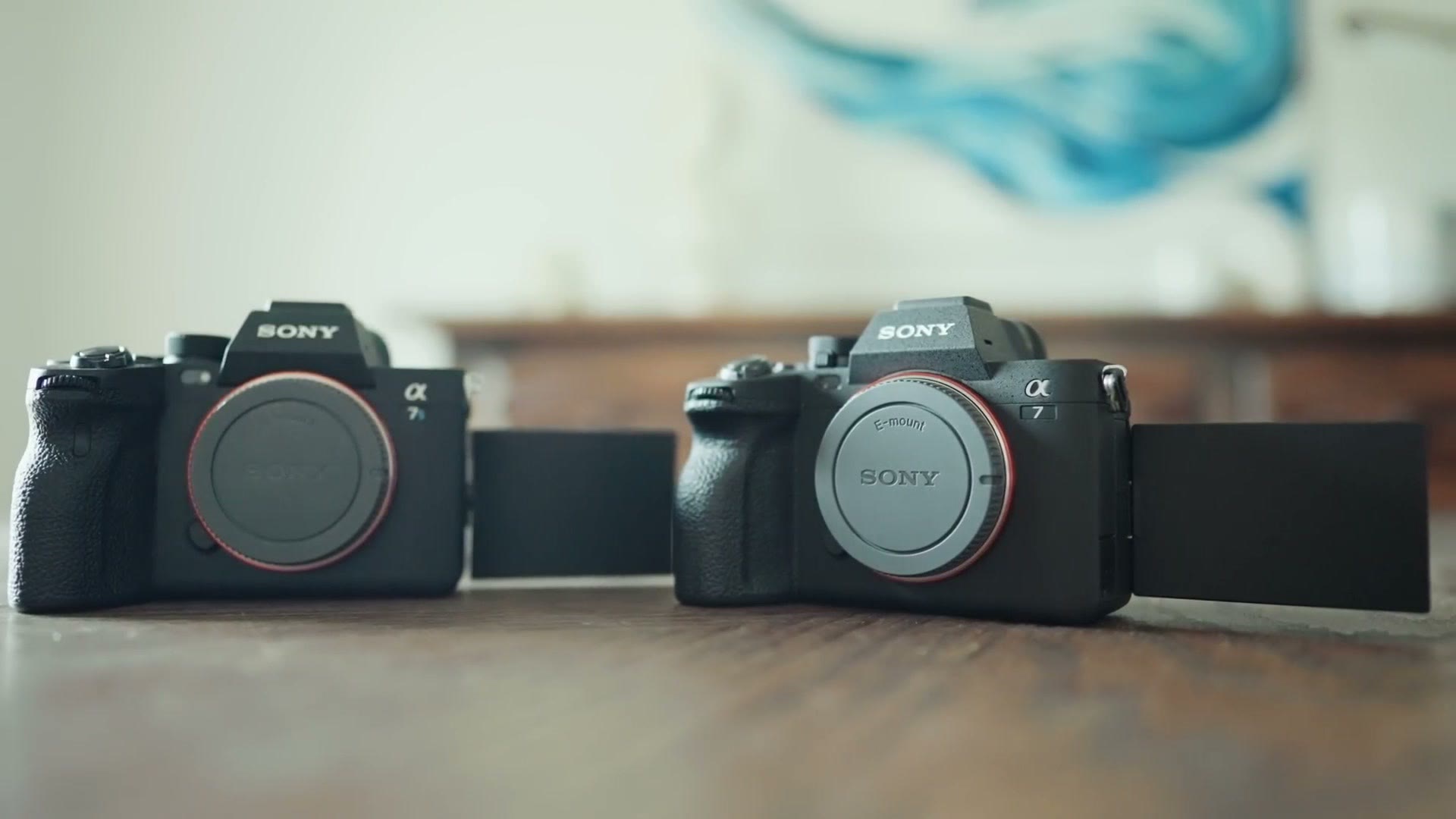 Sony a7 IV next to a Sony a7S III