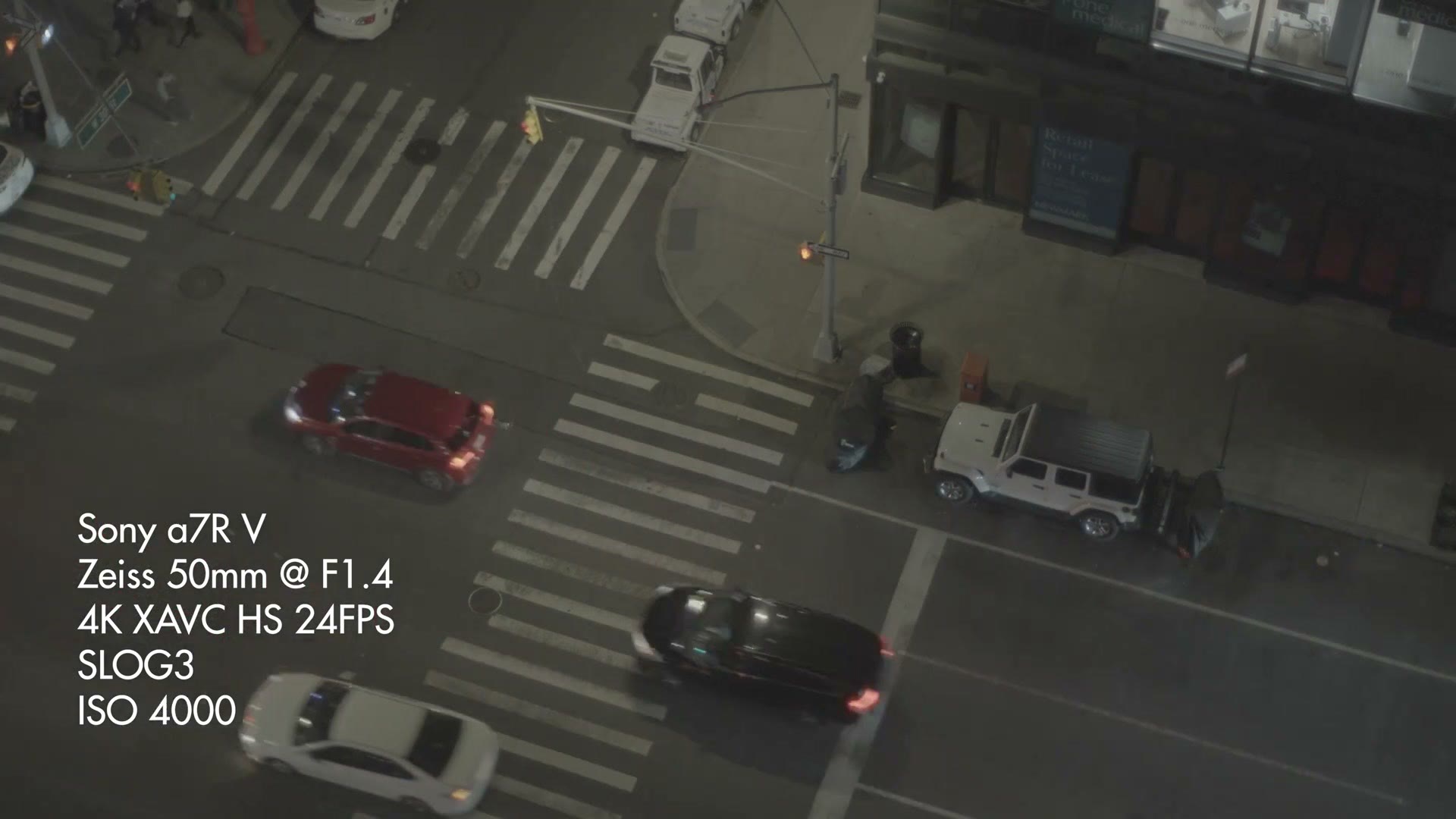 The same intersection at ISO 4000 showing detail appearing in the shadows