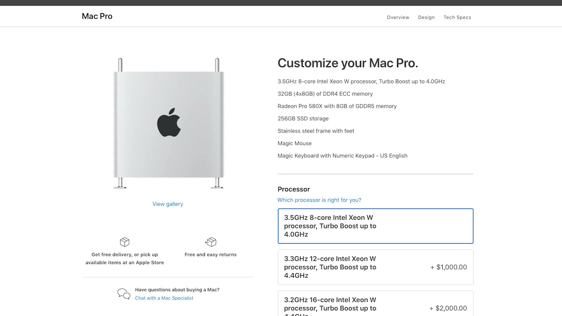 Apple desktop configurator page