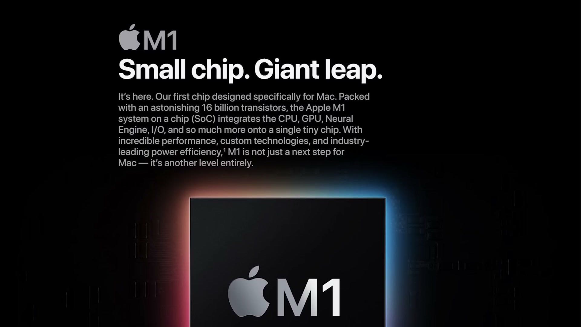 Apple M1 chip announcement page