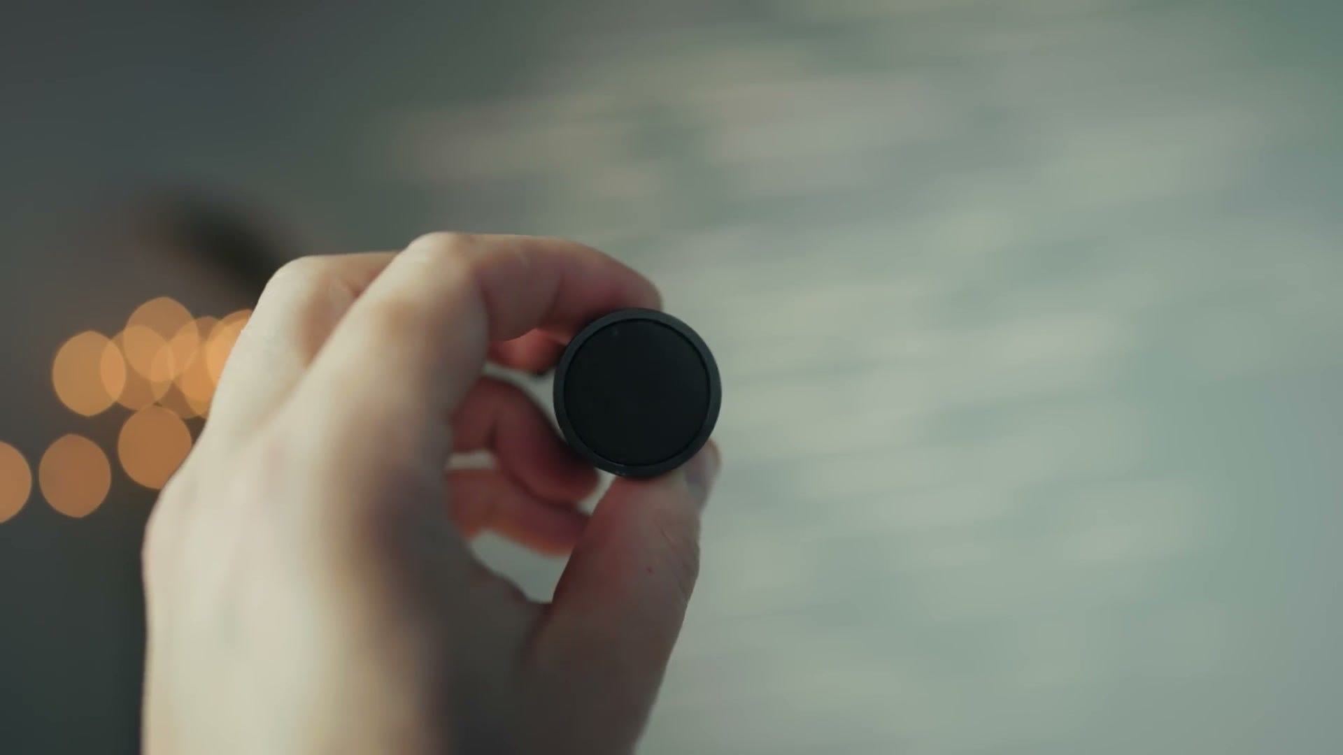 Close up of the magnetic ball head mount that comes with the Aputure MC Pro