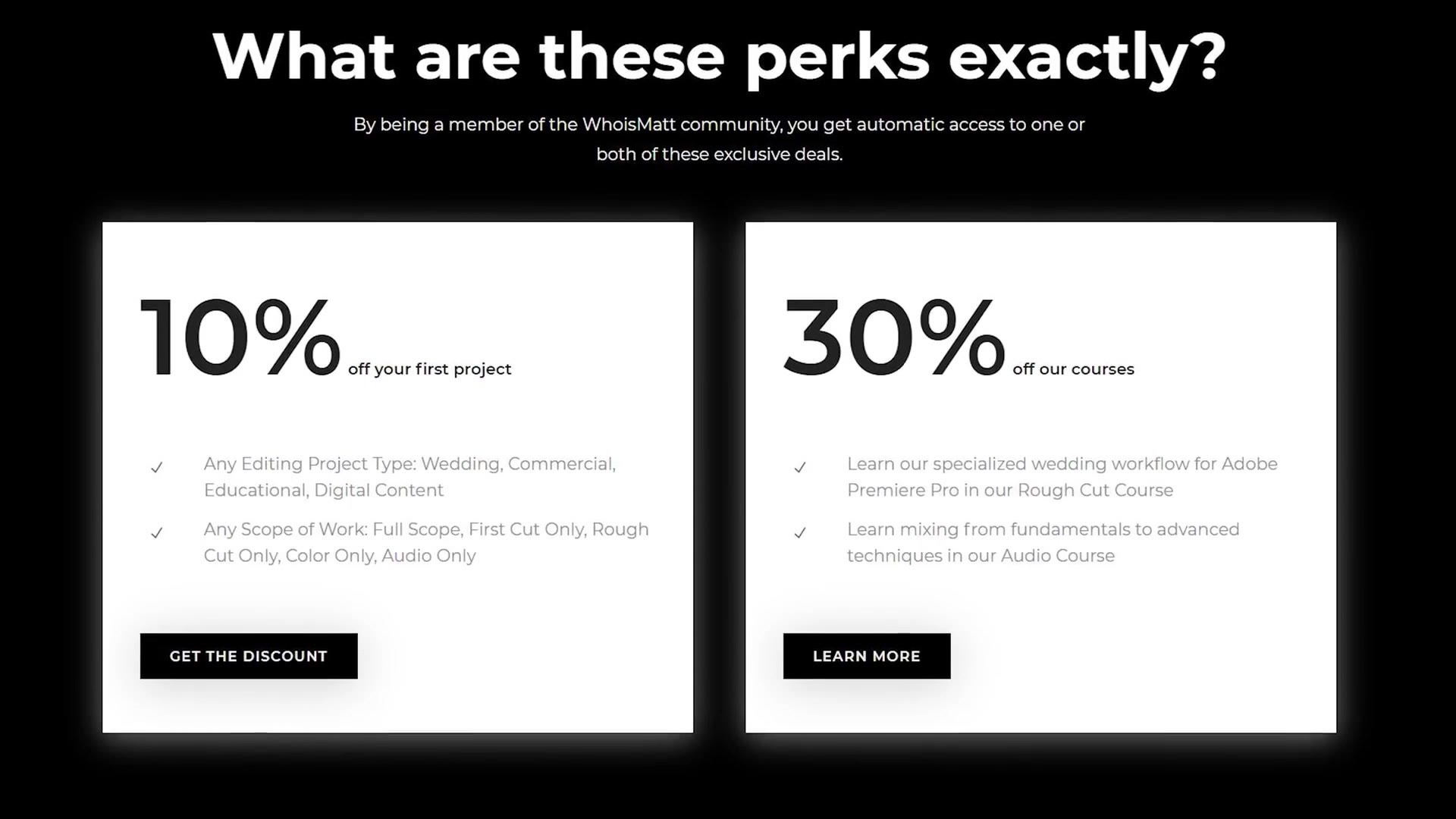 Archaius Creative perks page