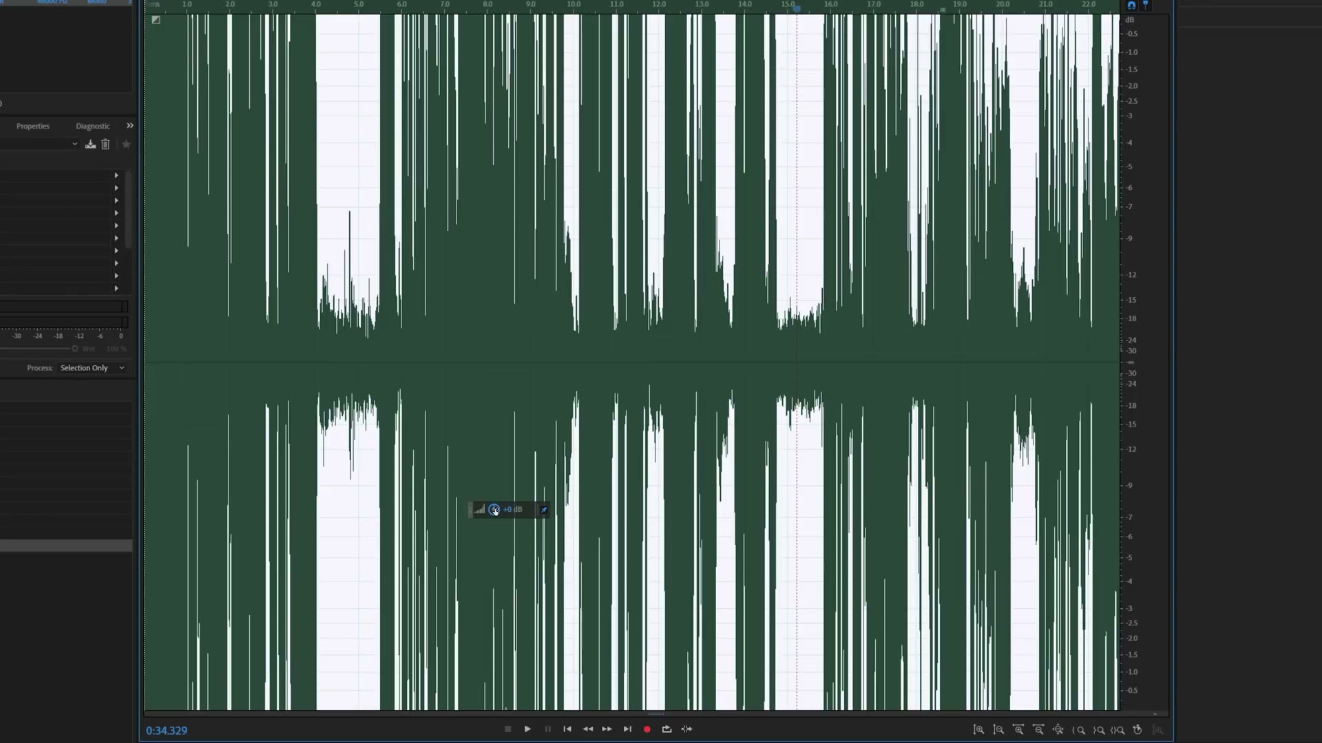Audio waveform comparison in an editor