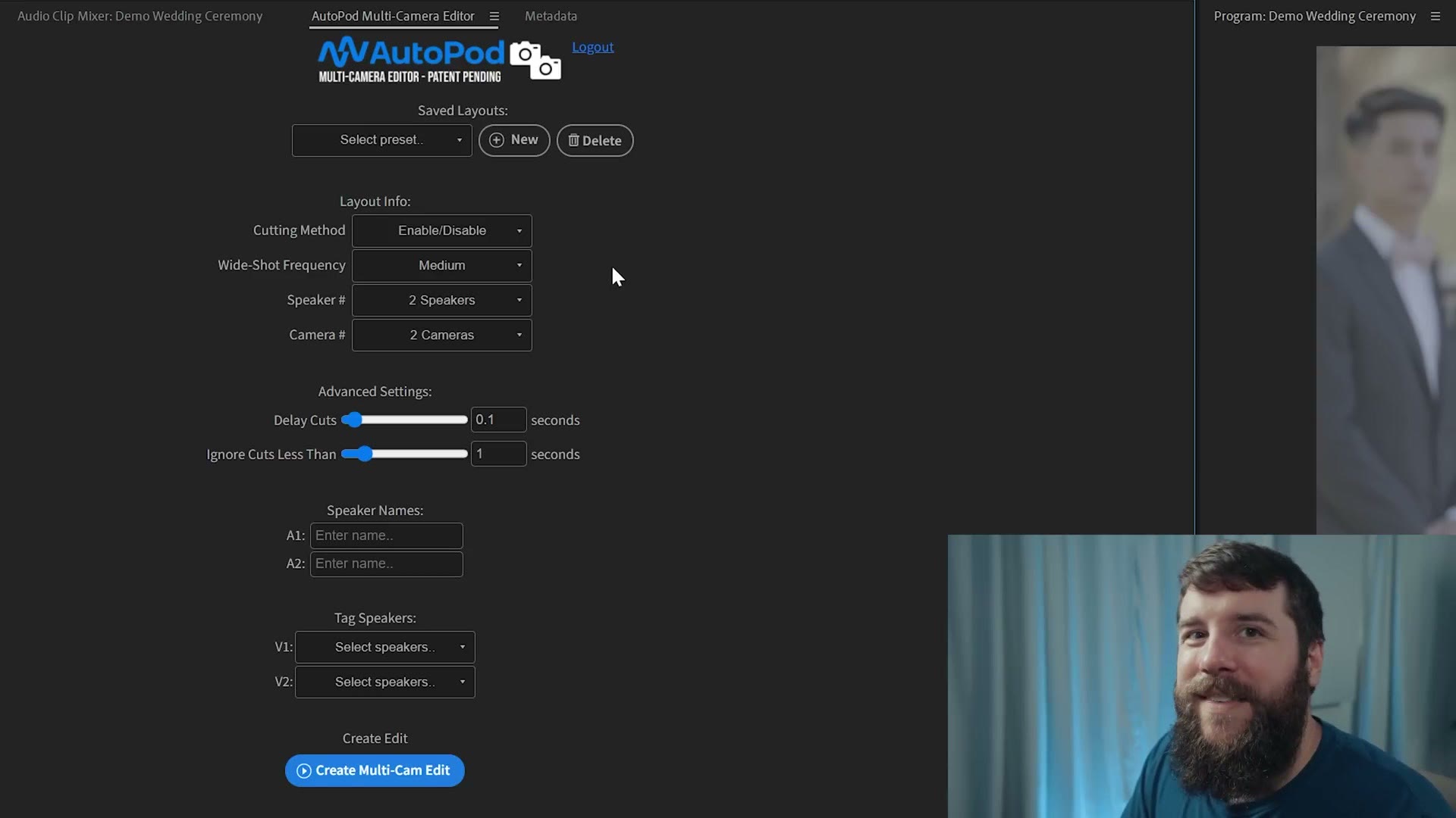 The AutoPod panel showing the Cutting Method option set to Enable slash Disable