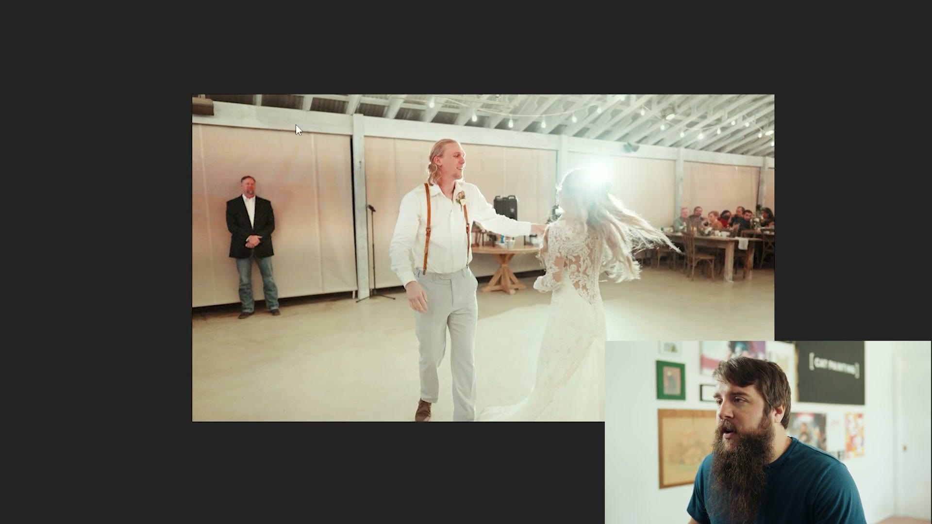 The last frame of the clip with the band at the top