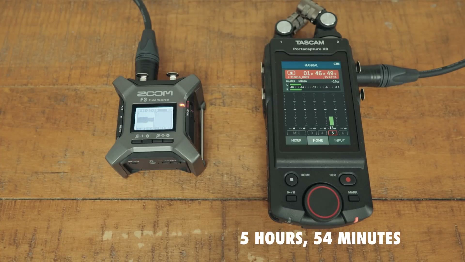 Battery test result showing 5 hours 54 minutes