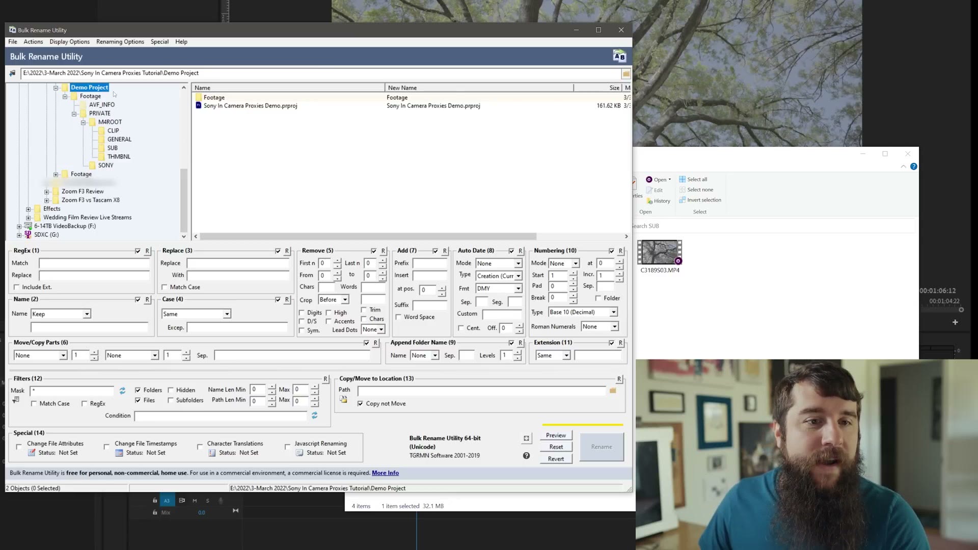 Bulk Rename Utility open on Windows