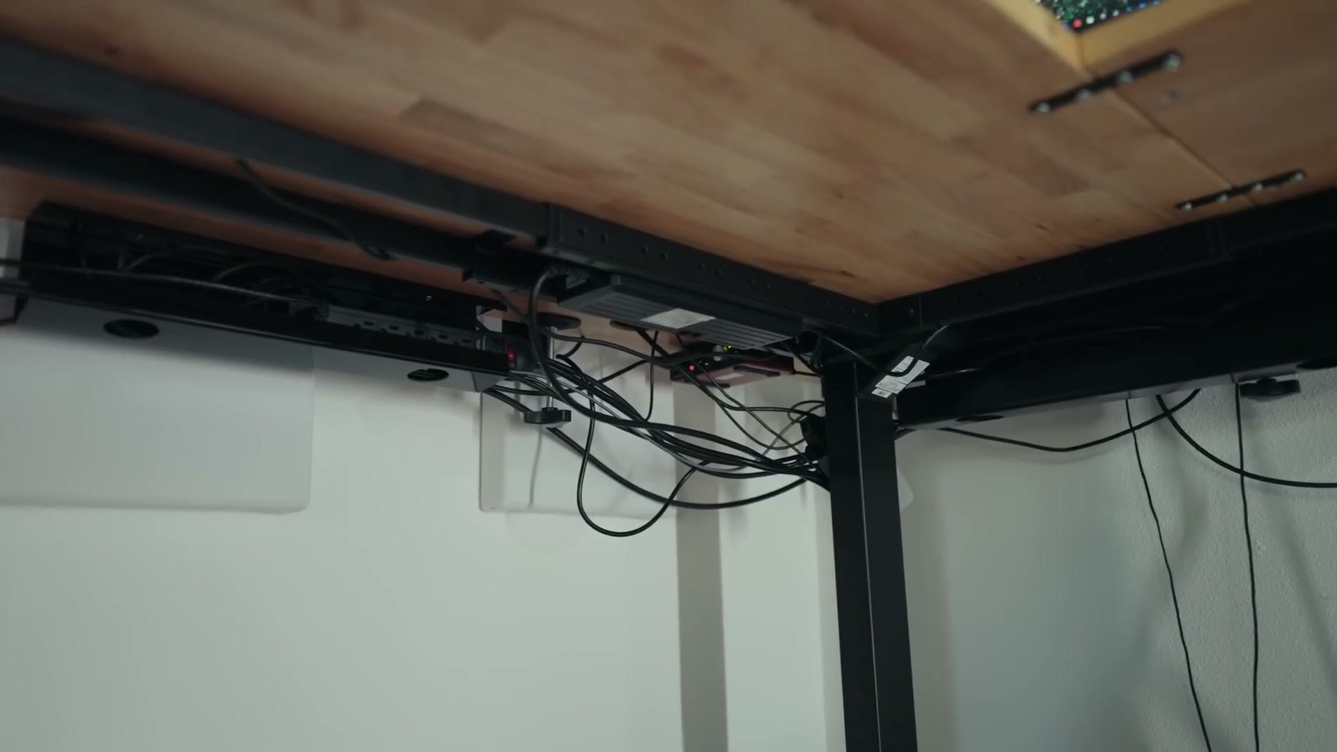 Cable management under the standing desk