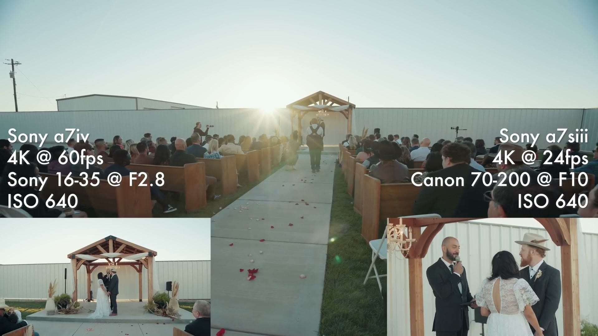 The ceremony at sunset from a distance