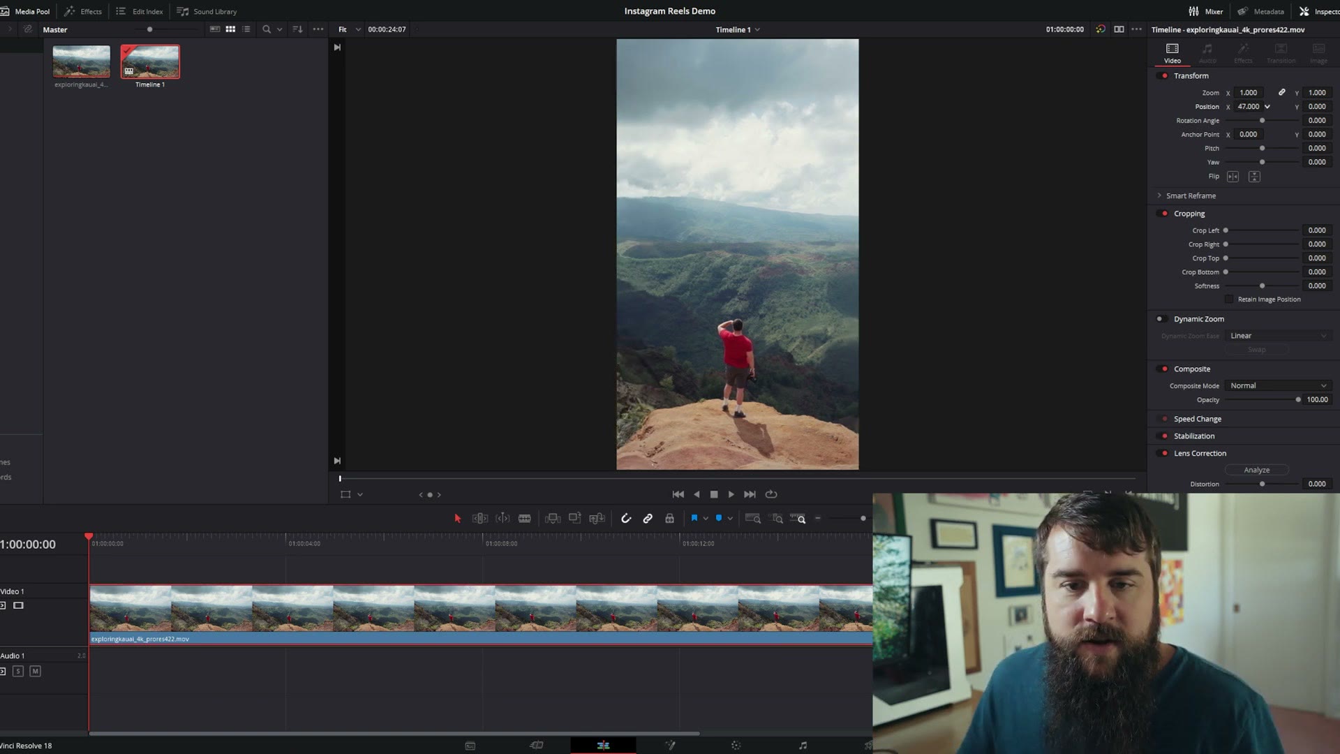 Every clip on the vertical timeline automatically scaled to fill the frame