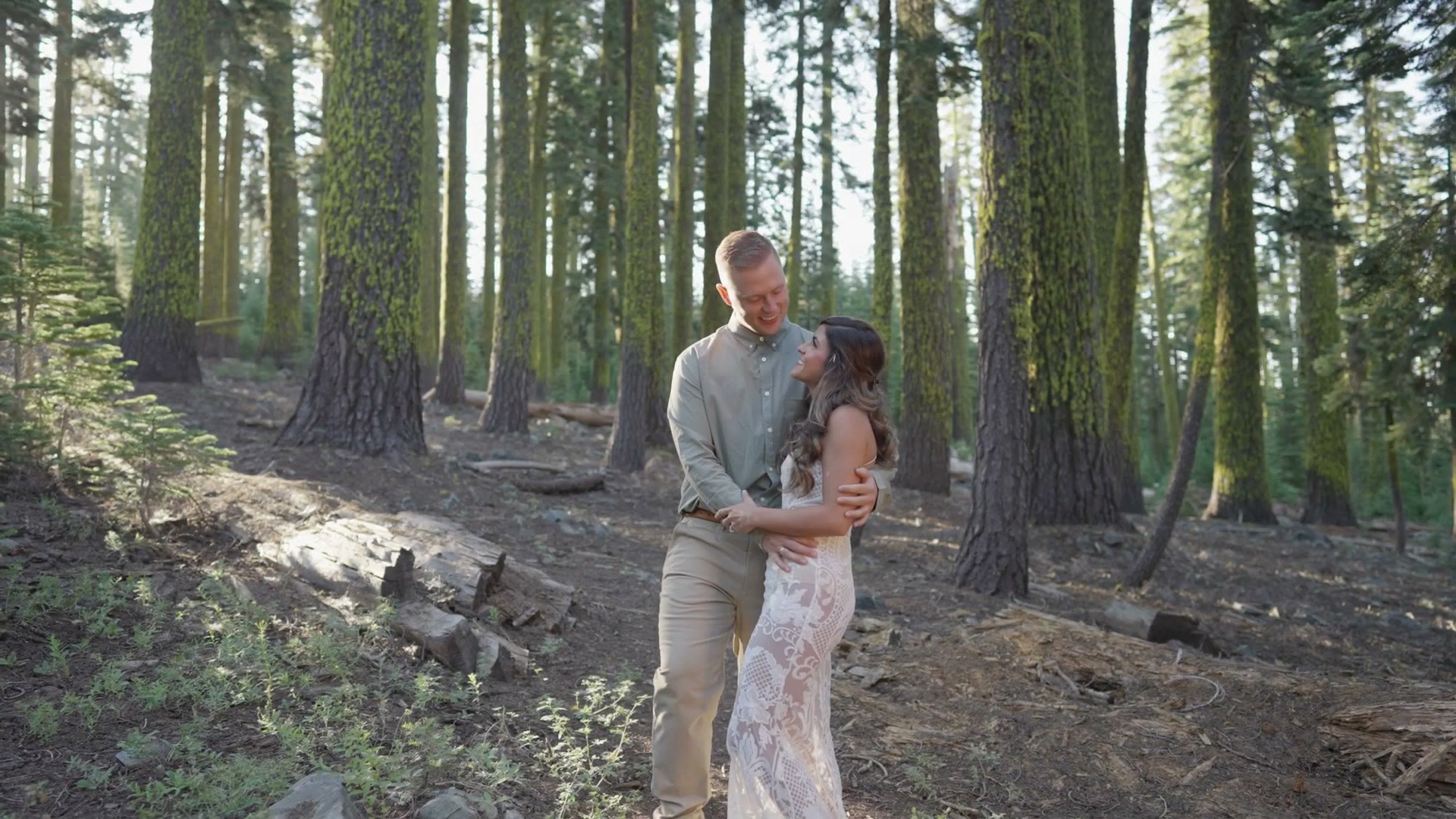 The same forest wedding clip after color management, now contrasty and saturated