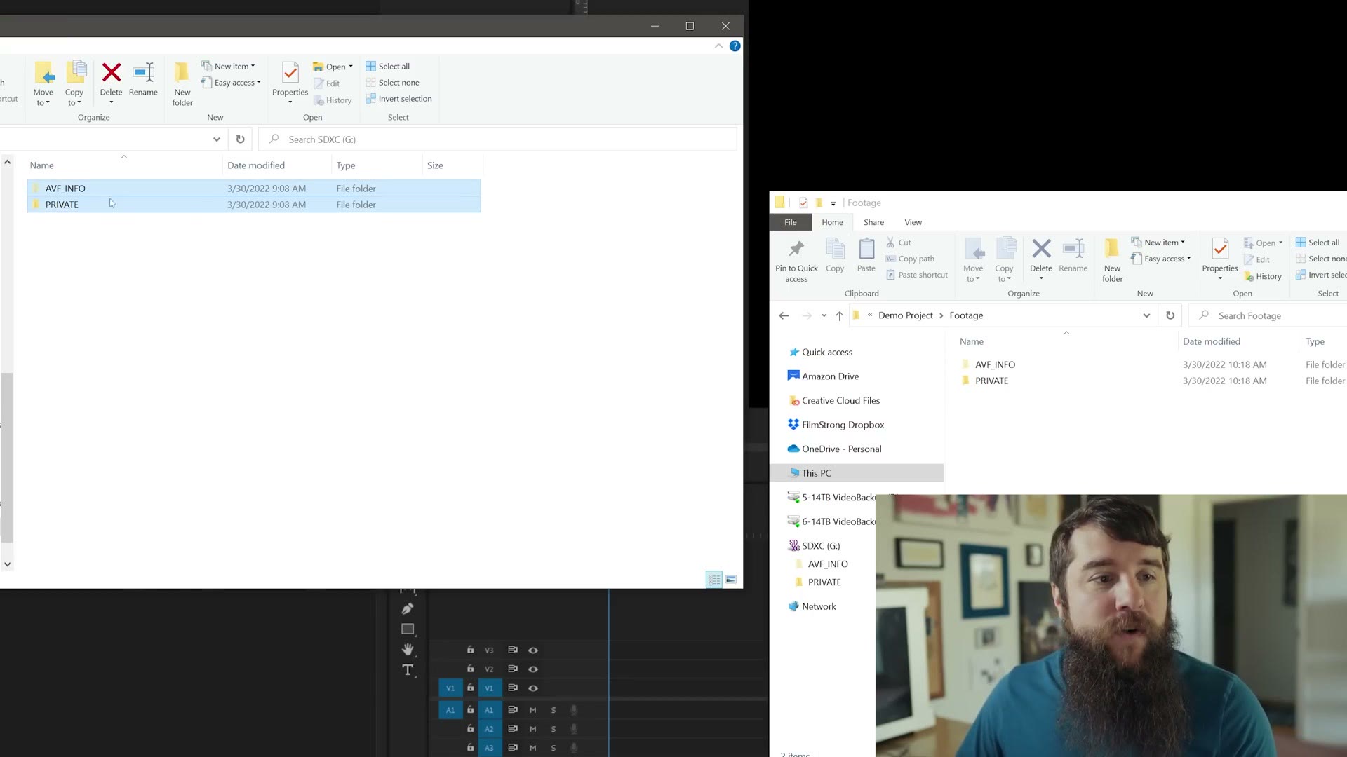 Copying the entire memory card file structure to the computer