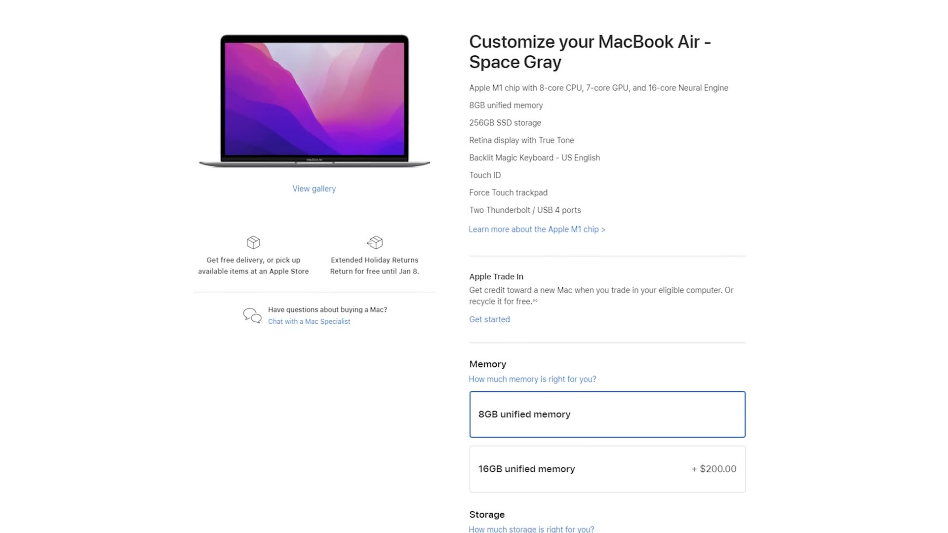 Customize your MacBook Air page