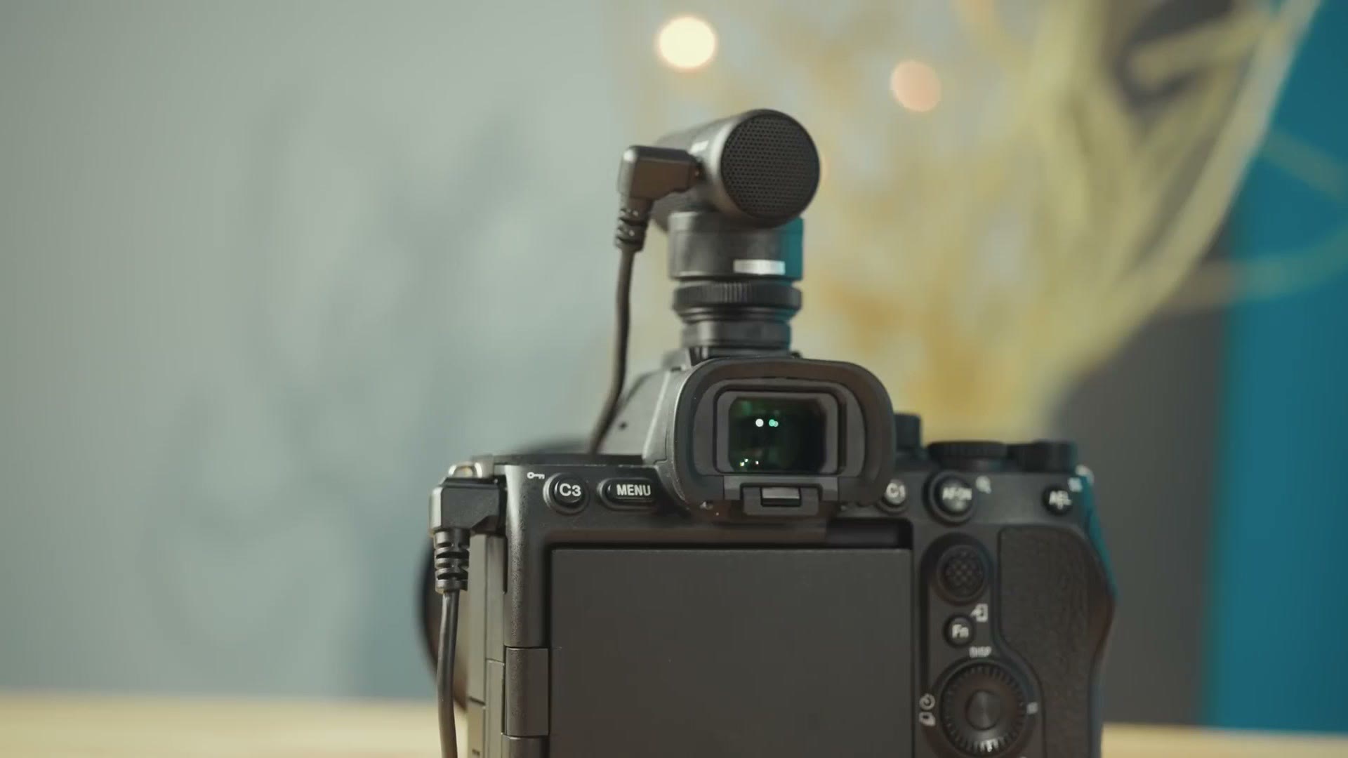 Sony a7S III with the ECM-G1 microphone mounted on top