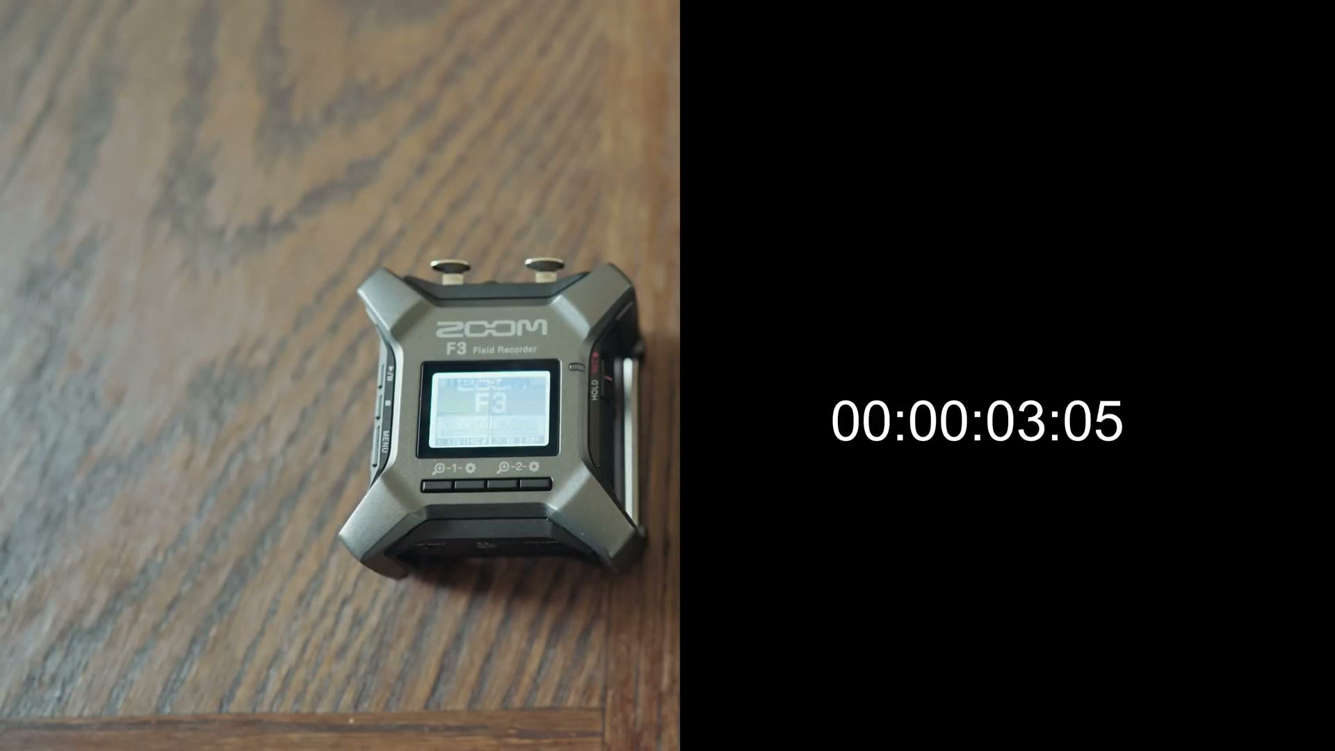Timer showing the F3 powering on in about three seconds