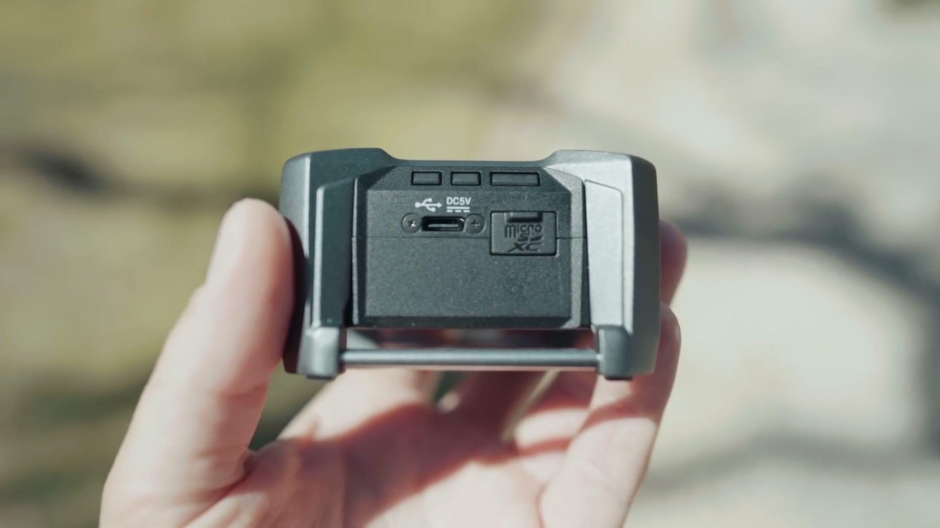 USB-C port and rubberized microSD card door on the Zoom F3