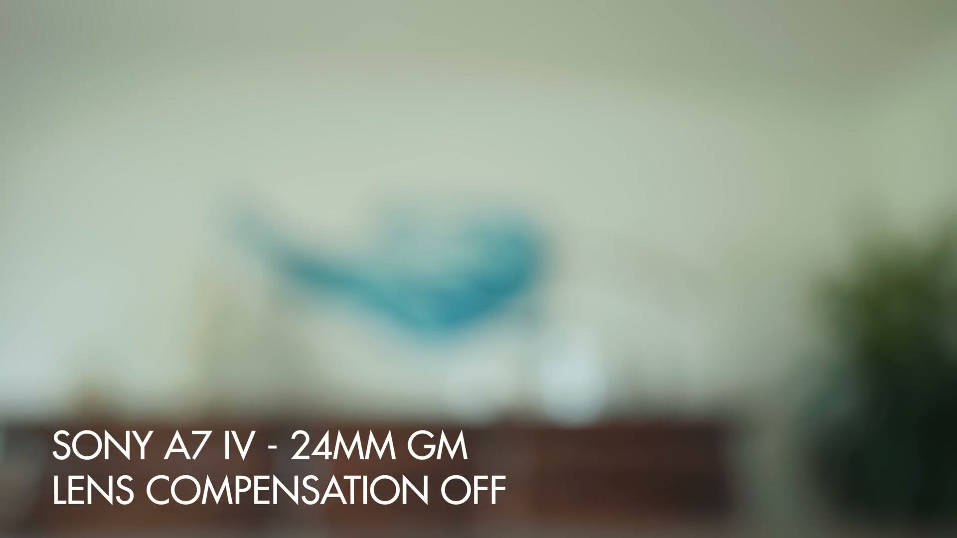 Test footage labeled Sony a7 IV 24mm GM lens compensation off