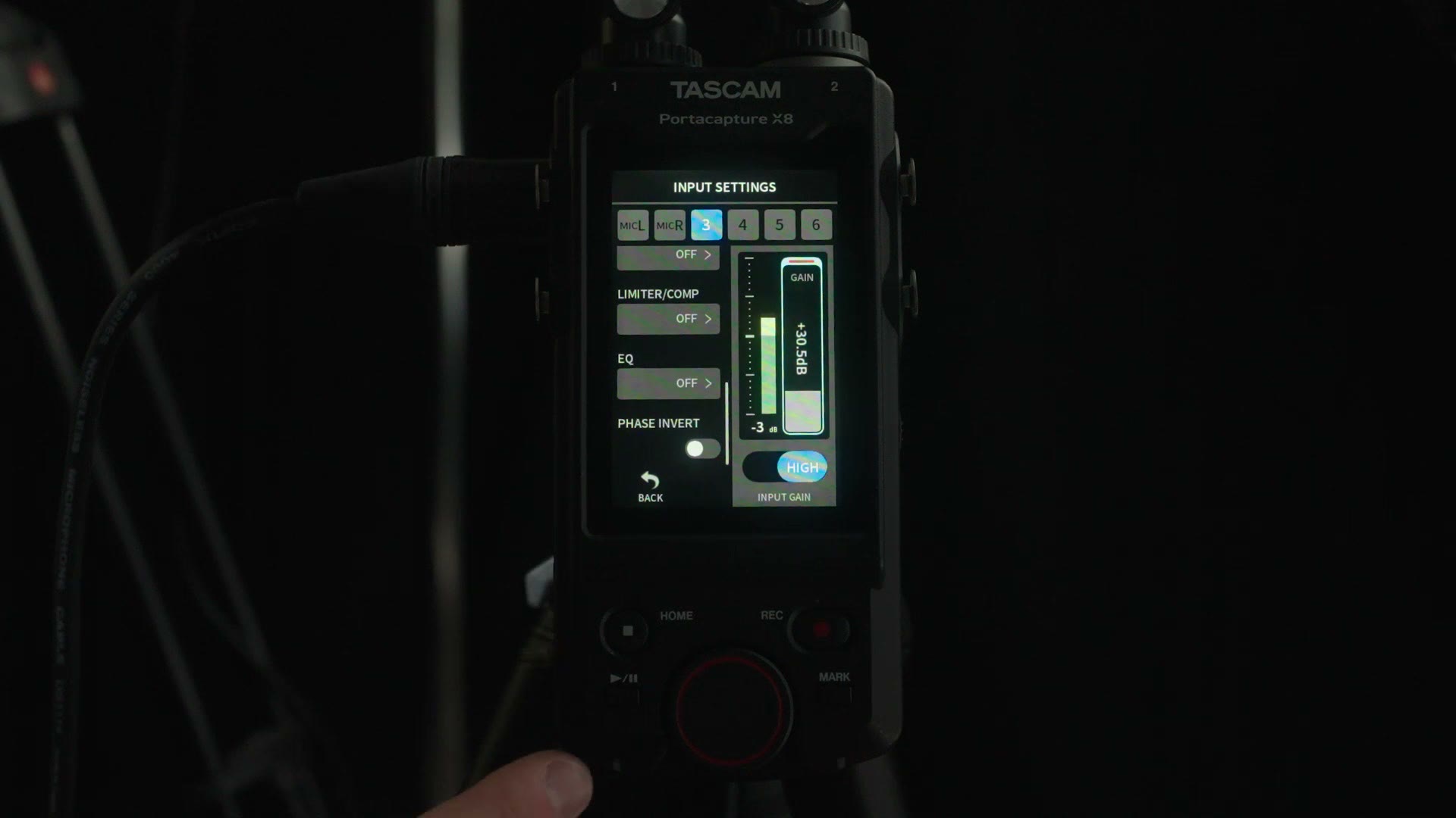 Gain dialed in on the audio meters