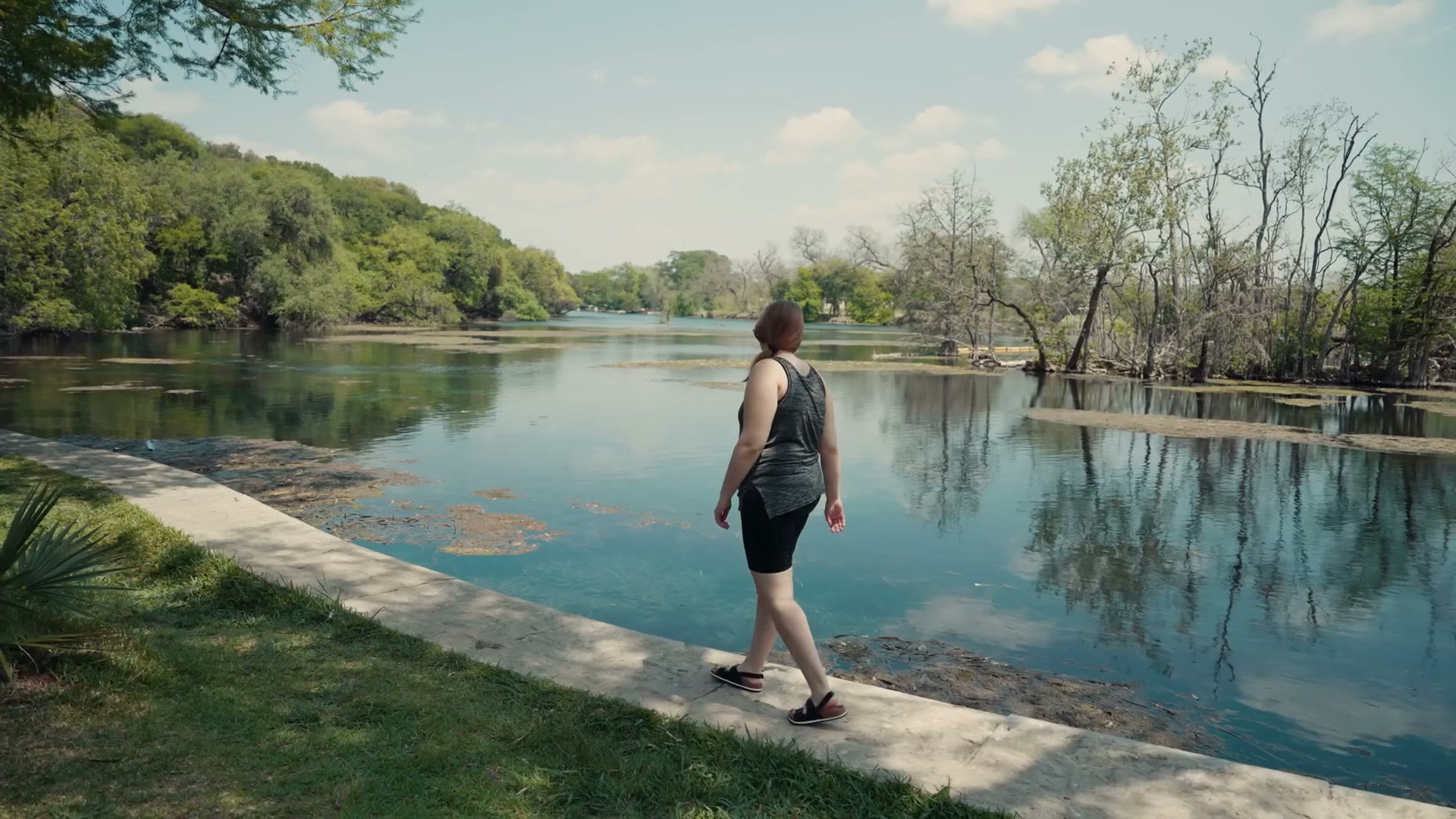 Gimbal walking shot b-roll