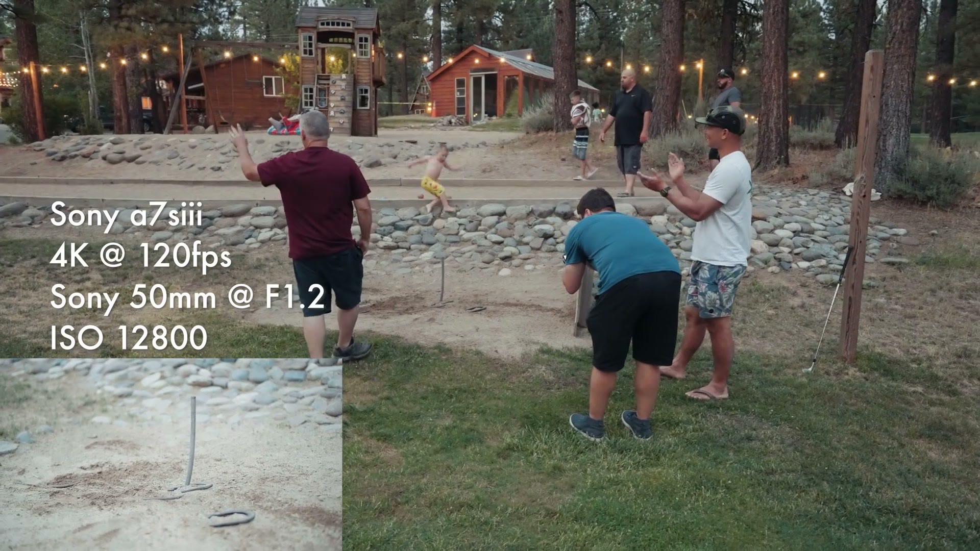 Guests hanging out at the venue filmed at 120fps and ISO 12800