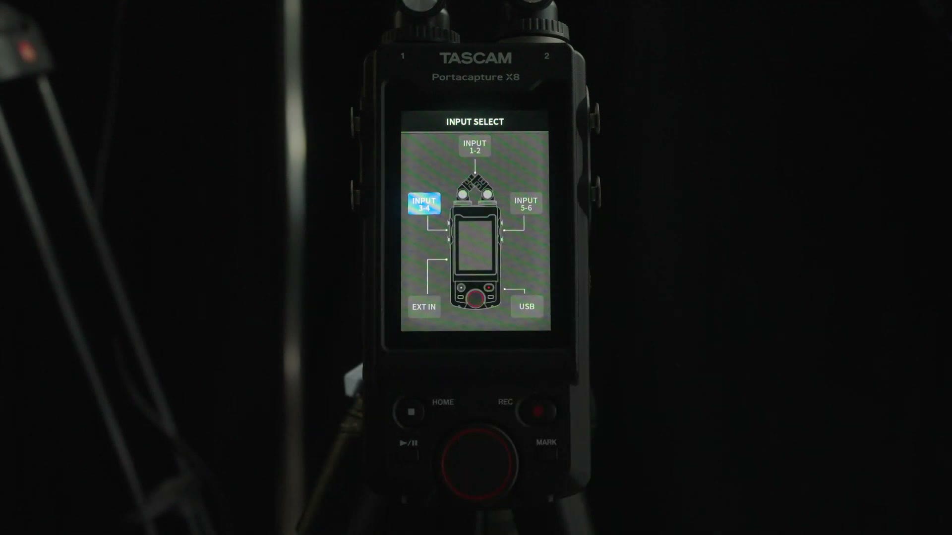 Input select diagram showing the recorder's physical inputs