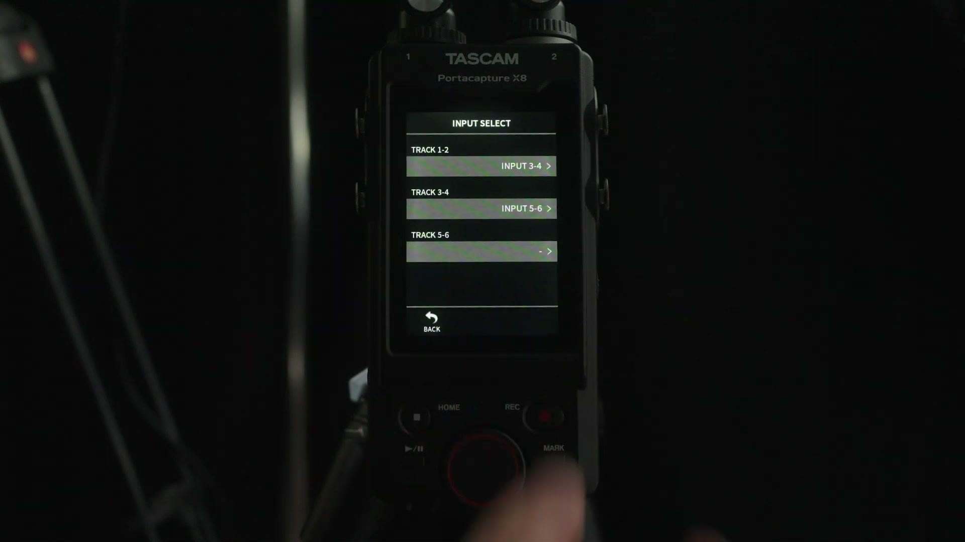 Input select track menu