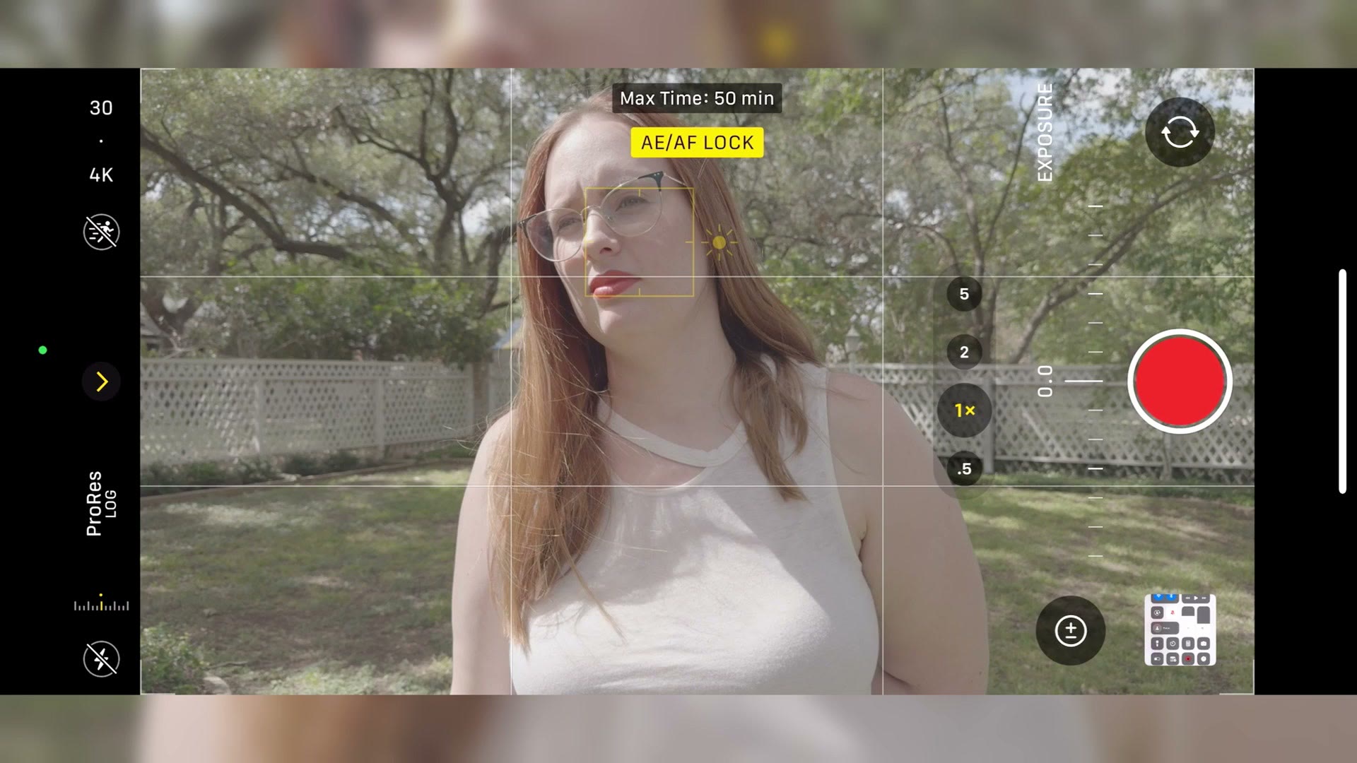 The iPhone camera app fine exposure control being dragged down to minus one stop