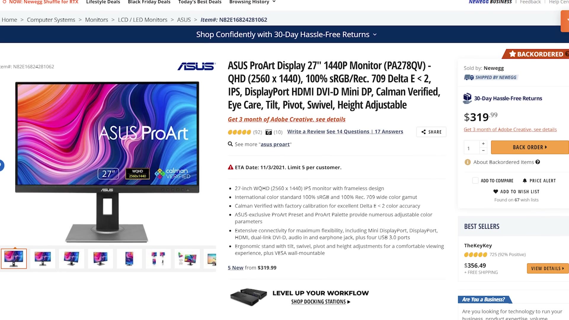 LG 27UK650-W 4K monitor listing at 429 dollars