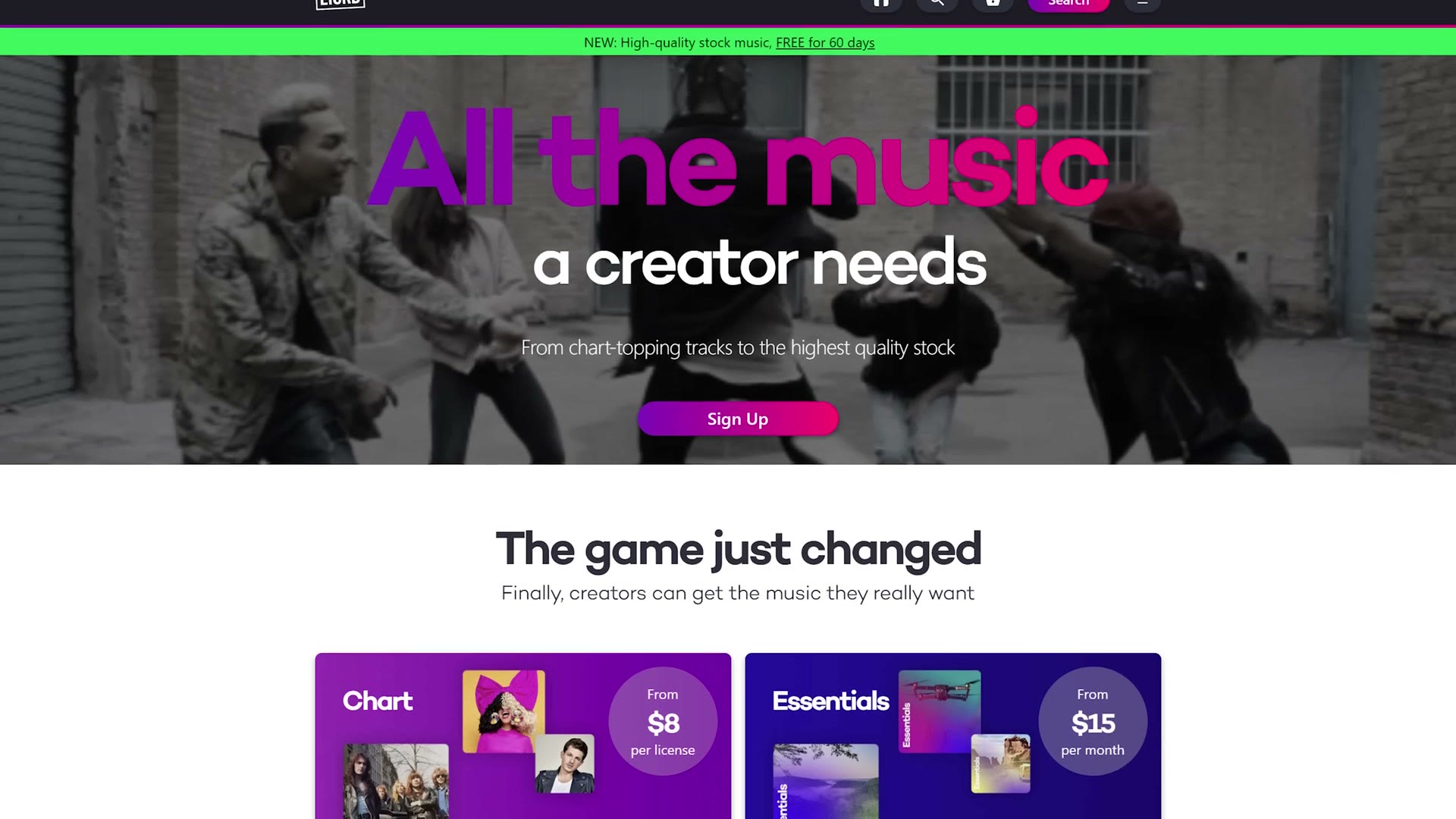 Lickd homepage