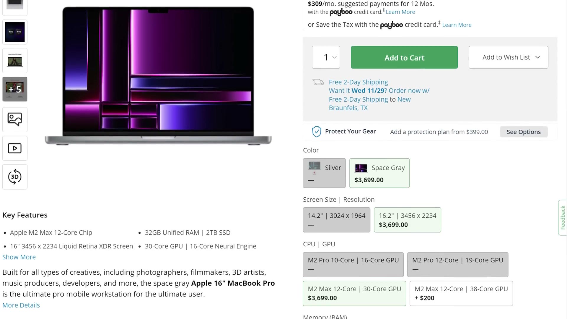 The Apple 16 inch MacBook Pro with M2 Max in Space Gray