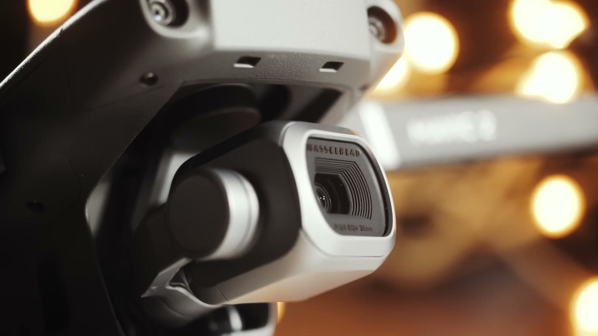 A close macro shot of the Mavic 2 Pro's Hasselblad camera and gimbal assembly