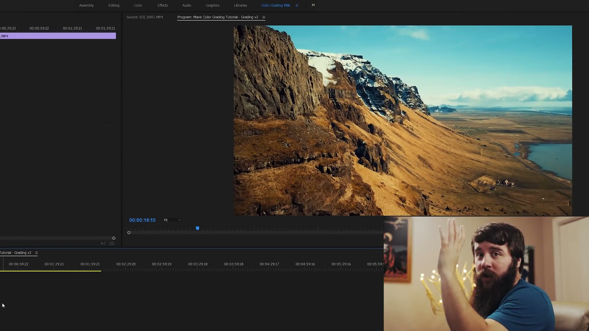The Icelandic ridge graded with the Sedona LUT, showing warm orange rock and a cold teal sky with the greens pulled out