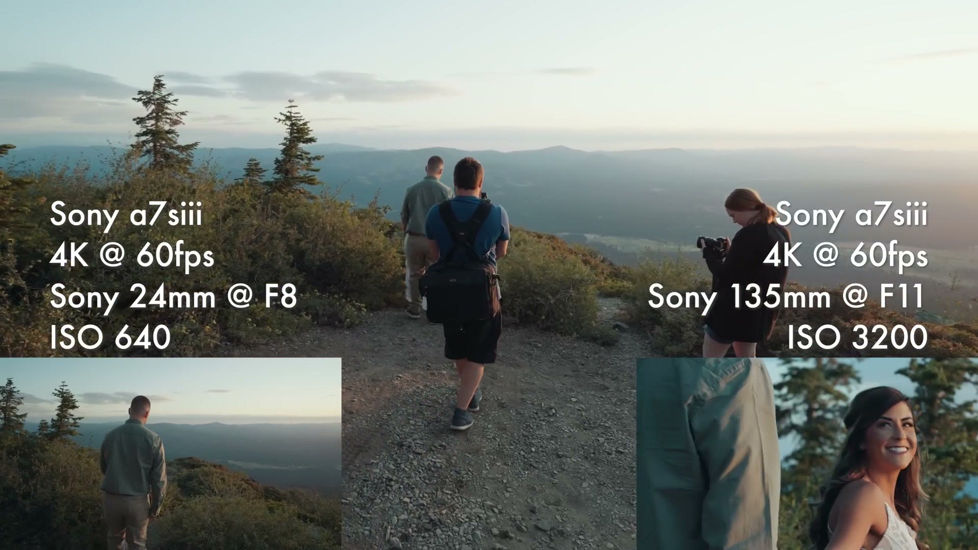 Sunrise mountaintop portrait shoot filmed on a Sony a7S III with a 24mm and a 135mm