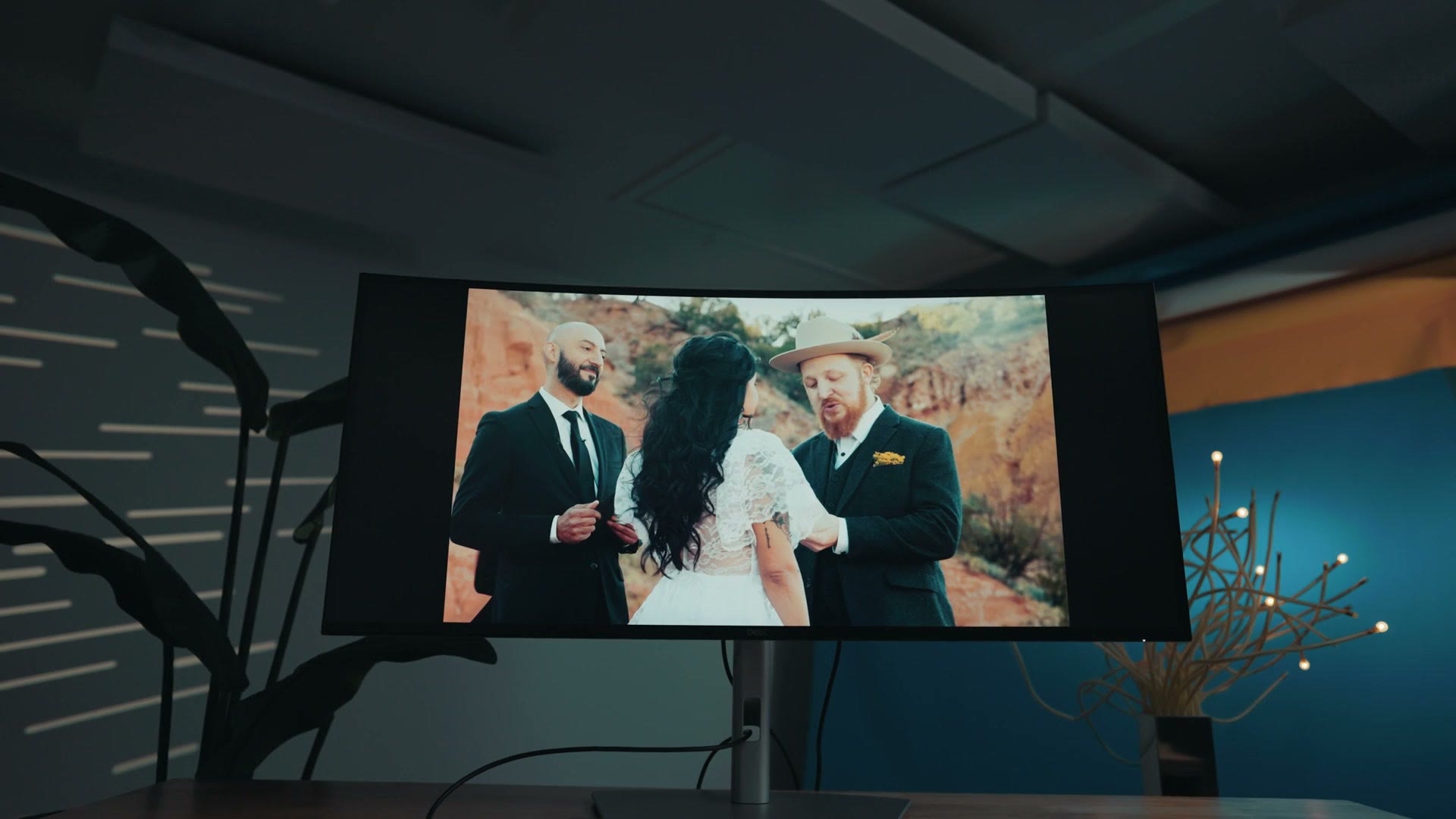 A 4K video playing natively on the ultrawide with black bars at the sides