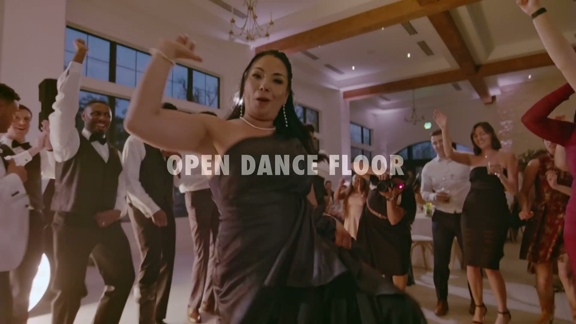On screen title card reading Open Dance Floor