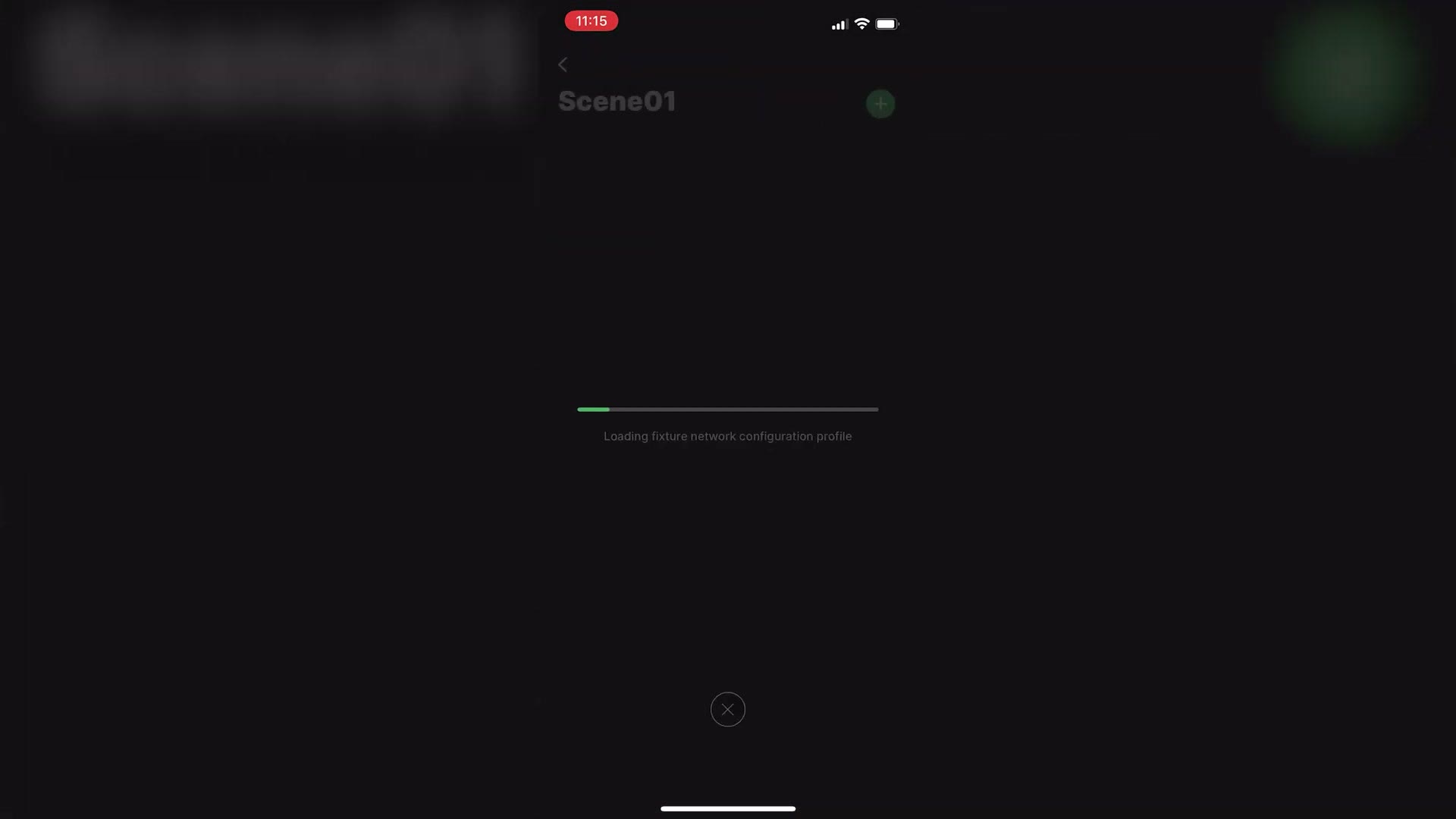 The Practilite phone app connected to the light over Bluetooth