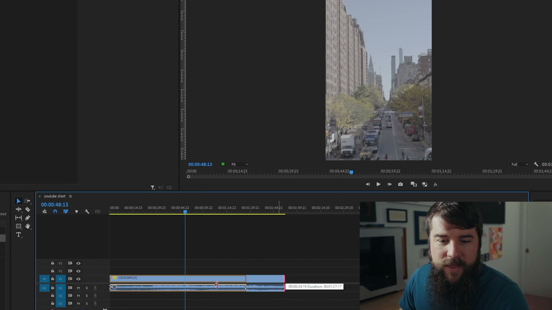 The New York City clip now filling the full vertical frame