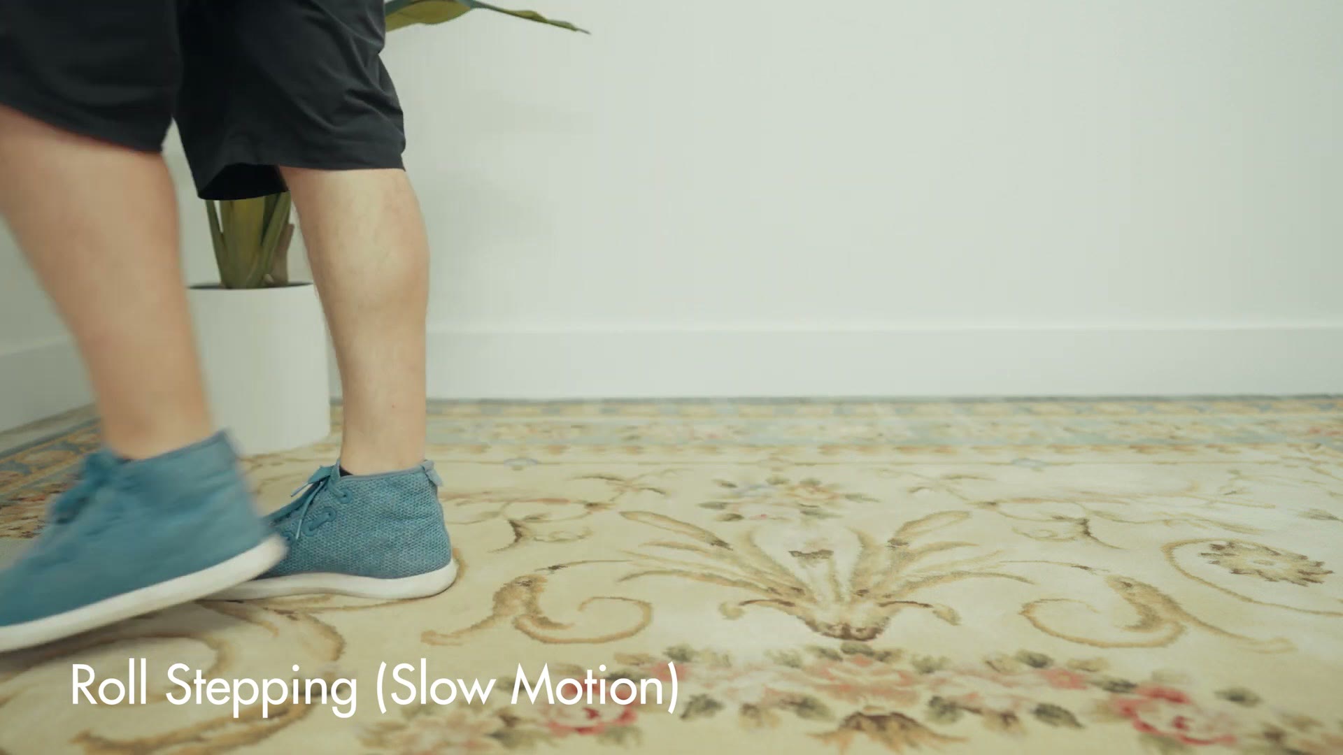 Close up of a foot rolling from heel to toe