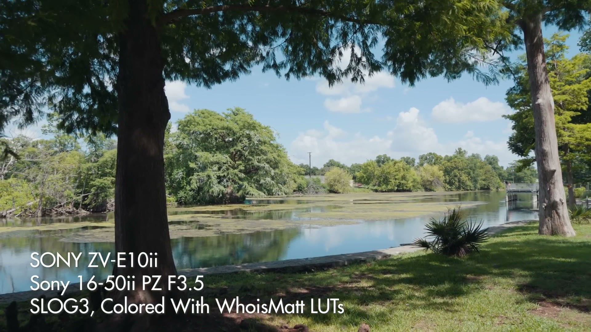 Park and river scene filmed on the Sony ZV-E10 II with the 16-50 PZ kit lens