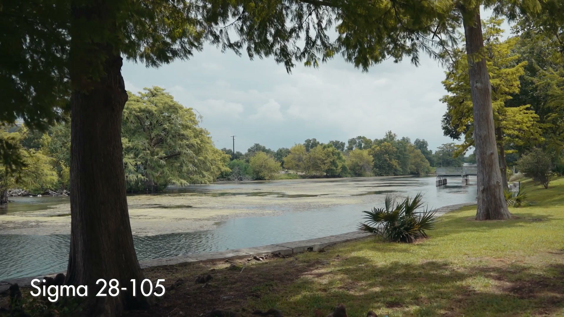 Park and river scene filmed with the Sigma 28-105 f2.8