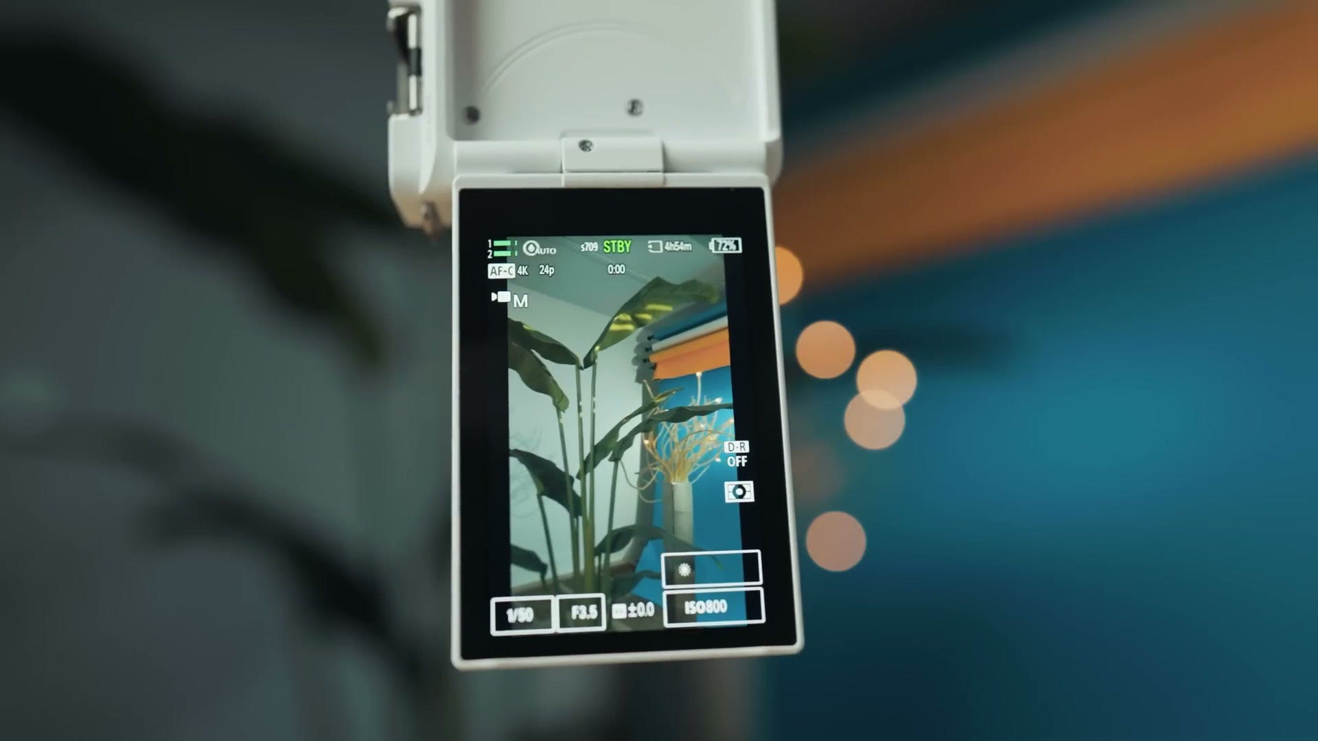 Sony ZV-E10 II flip out screen showing the menu reoriented vertically