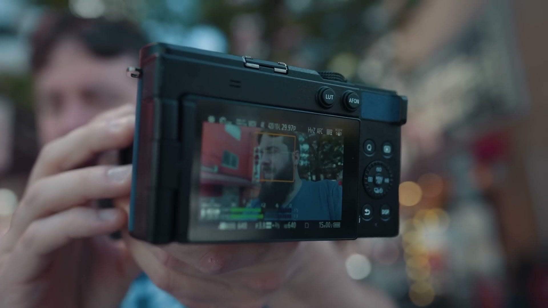 Back of the Panasonic Lumix S9 showing the dedicated LUT button
