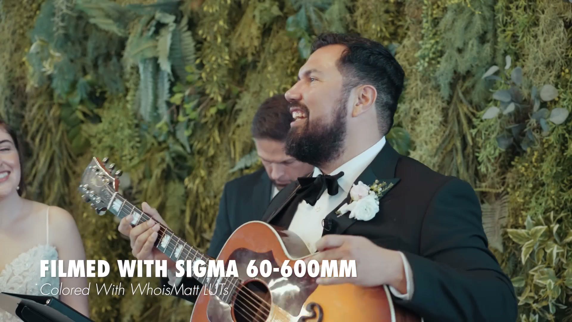 Closer shot of a groom during a wedding ceremony, filmed with the Sigma 60-600mm